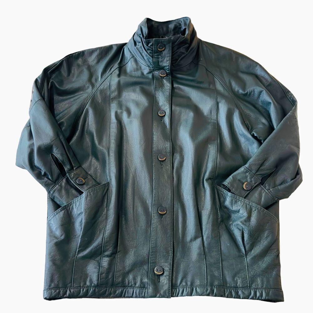 Pelle Dark Green Genuine Leather Jacket MEDIUM